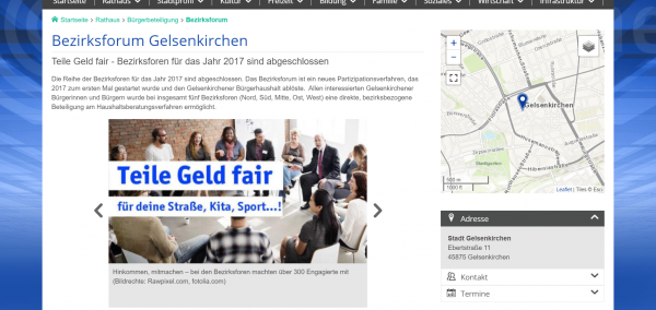 Screenshot Webseite https://www.gelsenkirchen.de/de/rathaus/buergerbeteiligung/bezirksforum